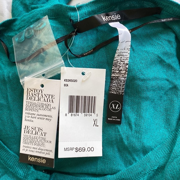 KENSIE SWEATER CARDIGAN TOP SIZE XL MSRP $69.00 NWT - Picture 8 of 8